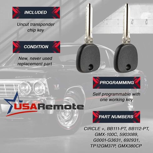 Car Key Fob Keyless Entry Remote with Ignition Key fits Chevy Silverado Avalanche Traverse / GMC Sierra Acadia / Pontiac Torrent / Suzuki XL-7, Set of 2 in Kuwait