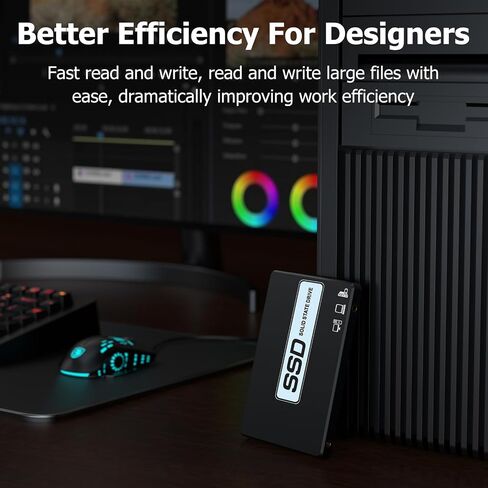 128GB SATA III SSD - 2.5" Internal Solid State Drive, 6Gb/s 3D NAND Upgrade PC or Laptop Memory and Storage, for IT Pros, Creators, Everyday Users (Black 128GB) in Kuwait