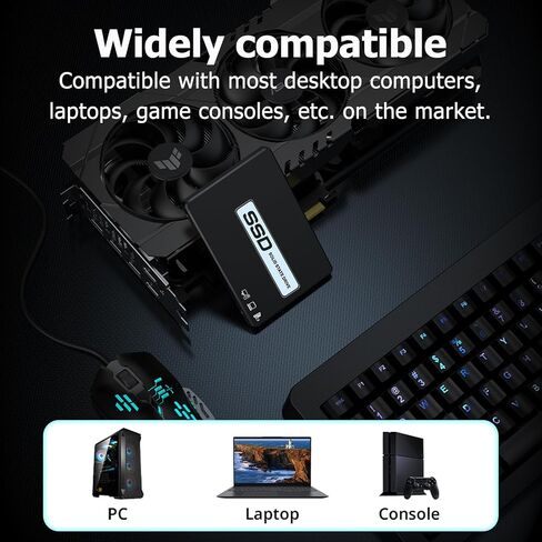 128GB SATA III SSD - 2.5" Internal Solid State Drive, 6Gb/s 3D NAND Upgrade PC or Laptop Memory and Storage, for IT Pros, Creators, Everyday Users (Black 128GB) in Kuwait