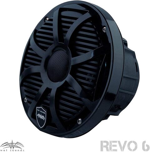 Wet Sounds REVO 6-SWB Black Closed SW Grille 6.5 Inch Marine LED Coaxial Speakers (Pair) (Renewed) in Kuwait