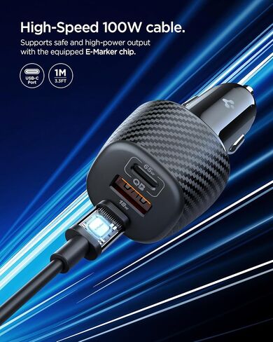Spigen ArcStation Essential 113W USB C Fast Car Charger in Kuwait
