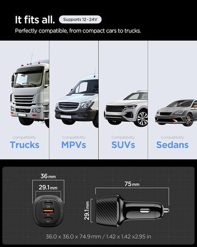 Spigen ArcStation Essential 113W USB C Fast Car Charger in Kuwait