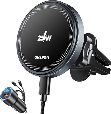 OHLPRO 25W MagSafe Car Charger Mount, Magnetic Wireless Car Charging Holder in Kuwait