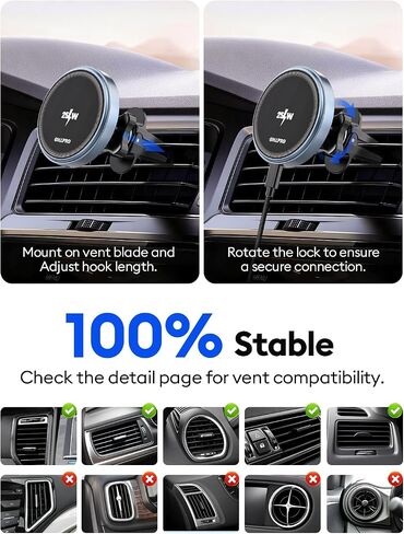 OHLPRO 25W MagSafe Car Charger Mount, Magnetic Wireless Car Charging Holder in Kuwait