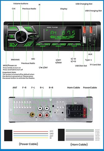 SIXTOP Car Stereo Bluetooth Single Din Car Radio Audio with Hands Free Calling & Music Streaming FM Radio USB/Type-C Fast Charging,USB/AUX/SD Card 7 Color LED MP3 Player for Cars, Boats & RVs, No CD in Saudi Arabia