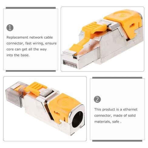 Cat 8 Rj45 Pass Through Ethernet Network Cable Crimp Jack Shielded Modular Plug for 10gbps High-Speed LAN Connection Compatible with Cat6a Cat7 Cables in Saudi Arabia