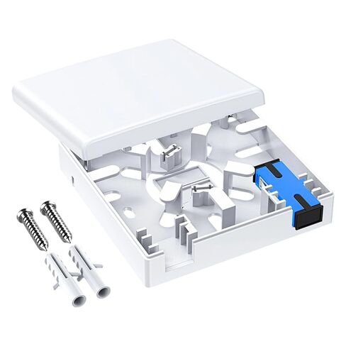 Optal Fiber Junction Box Fiber Opt Wall Plate Wide Compatible for 86 Type Wall Size Easy Mounting Design Quick Mount Plate in Saudi Arabia