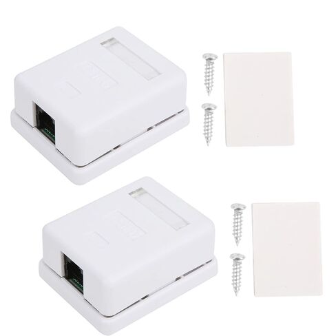2 Pieces Cat6 Single Port RJ45 Surface Mount Enclosure with Durable ABS Material for Network Wiring in Saudi Arabia