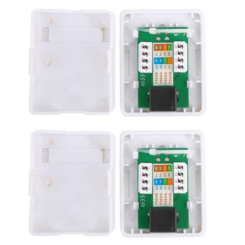 2 Pieces Cat6 Single Port RJ45 Surface Mount Enclosure with Durable ABS Material for Network Wiring in Saudi Arabia