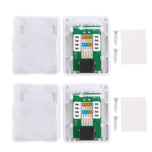 2 Pieces Cat6 Single Port RJ45 Surface Mount Enclosure with Durable ABS Material for Network Wiring in Saudi Arabia