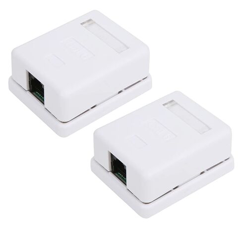 2 Pieces Cat6 Single Port RJ45 Surface Mount Enclosure with Durable ABS Material for Network Wiring in Saudi Arabia