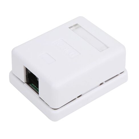 2 Pieces Cat6 Single Port RJ45 Surface Mount Enclosure with Durable ABS Material for Network Wiring in Saudi Arabia