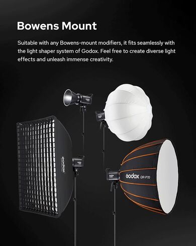 Godox SL60IIBi 75W Bi-Color LED Video Light, 2800K–5600K, 25100Lux@1M, Bowens Mount COB Studio Light with, App & Remote Control, CRI 96/TLCI 97, 100-240V in Saudi Arabia