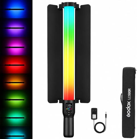 Godox LC500R RGB LED Light Stick, 2500K-8500K Adjustable, 360° Full Color, 14 FX Lighting Effects, CRI 96 TLC I98 Accurate Color, 0-100% Dimmable, Creative Music Mode in Kuwait