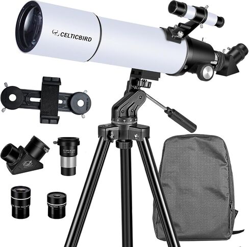 Celticbird Telescope for Adults High Powered, 80mm Aperture 600mm AZ Mount Refractor Telescope with Upgrade Accessories Kit in Saudi Arabia