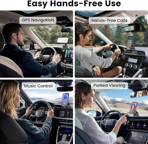 2-in-1 Strong Magnetic Suction Cup Car Phone Holder with Air Vent Hook, Rotatable Hands-Free Phone Mount for Dashboard and Windshield for Navigation, Compatible with iPhone & Android Phones in Saudi Arabia