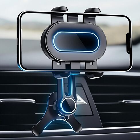 Car Vent Phone Mount with Swing Arm, Air Vent Clip Car Holder with Metal Hook, Cell Phone Holder for Your Car, Universal No-Blocking Hands-Free Cases-Friendly, for 4.7-6.9" Smartphone (Black) in Kuwait