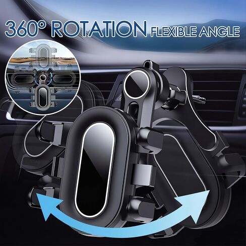 Car Vent Phone Mount with Swing Arm, Air Vent Clip Car Holder with Metal Hook, Cell Phone Holder for Your Car, Universal No-Blocking Hands-Free Cases-Friendly, for 4.7-6.9" Smartphone (Black) in Kuwait