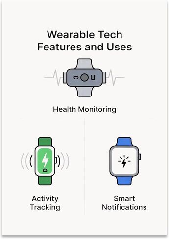 Wearable Tech Features and Uses Poster - Tech Classroom Decor - 13x19 in Kuwait
