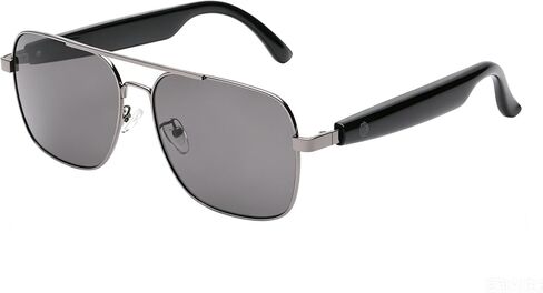 Stainless Steel Smart Audio Glasses with 6-8 Hour Battery, IPX4 Water Resistant Open-Ear Speakers, 1.2-Hour Magnetic Charging, Metal Frame Eyewear in Kuwait