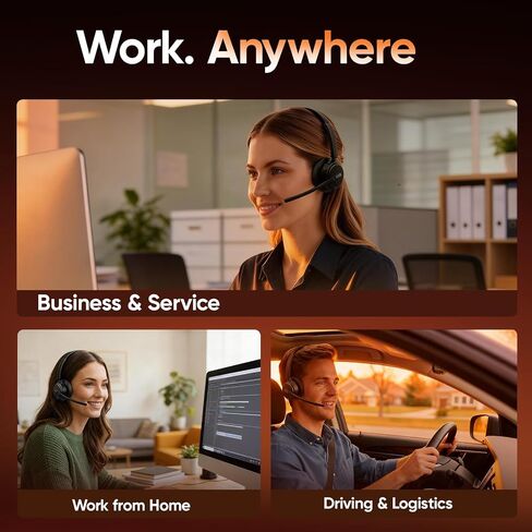 Wireless Headset with Mic for Work, Bluetooth Headset ENC Noise Cancelling in Kuwait
