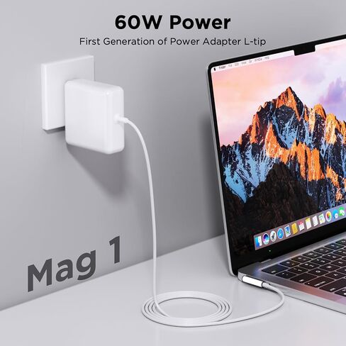 60W Charger for MacBook Pro，60W Magnetic1 L-Tip Power Adapter Charger Replacement for MacBook Pro 13 inch (Before Mid 2012 Models) in Saudi Arabia