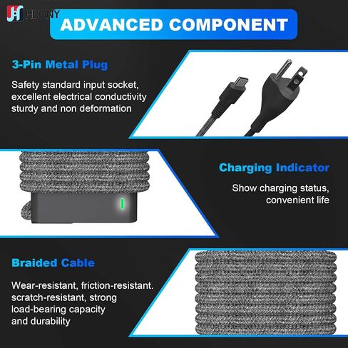 HBONY New Slim 65W USB Type C Laptop Charger Compatible with HP Envy X360 in Saudi Arabia