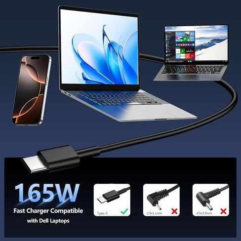 165W GAN USB C Charger Compatible with Dell Precision 5690 5680 in Kuwait
