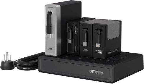 Gitryin Modular Laptop Charging Station, 140W, 65W, 2 * 40W Retractable Lightning, USB C Chargers, 1 Lightning, 1 USB A, 6 Type C Ports with Cooling Power Strip, 285W Charging Hub in Kuwait