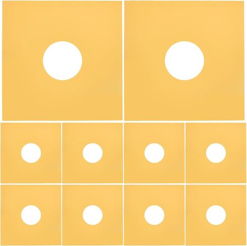 TEHAUX 10pcs Yellow Kraft Paper Vinyl Record Sleeves with Hole Sturdy Album Protective Covers to Keep Records Safer and Prevent Data Damage and Protection in Kuwait