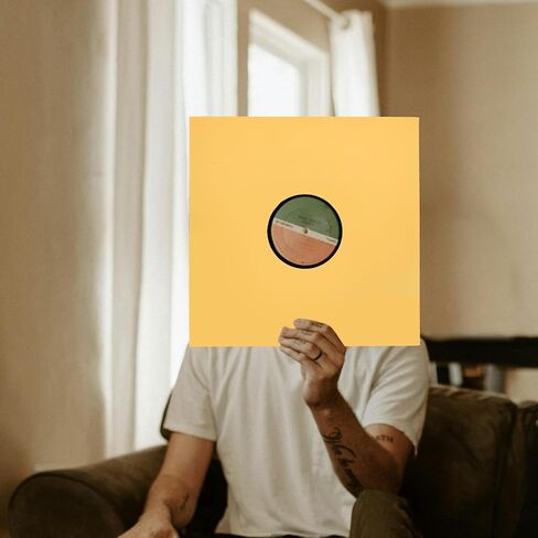 TEHAUX 10pcs Yellow Kraft Paper Vinyl Record Sleeves with Hole Sturdy Album Protective Covers to Keep Records Safer and Prevent Data Damage and Protection in Kuwait