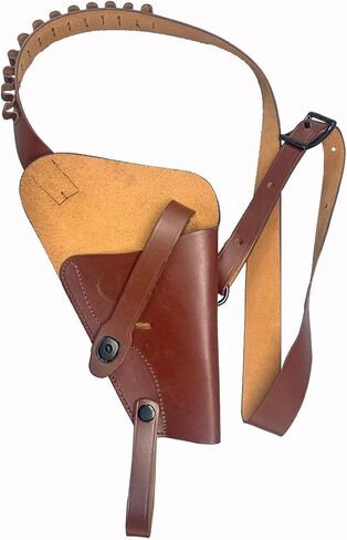 M3 Victory Revolver Premium Brown Leather Tanker Shoulder Holster with .38 Shell Loops US WWII in Saudi Arabia