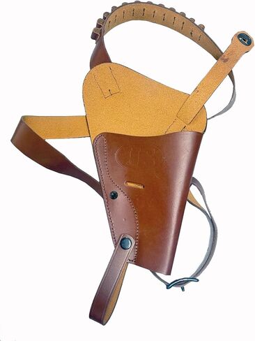 M3 Victory Revolver Premium Brown Leather Tanker Shoulder Holster with .38 Shell Loops US WWII in Saudi Arabia