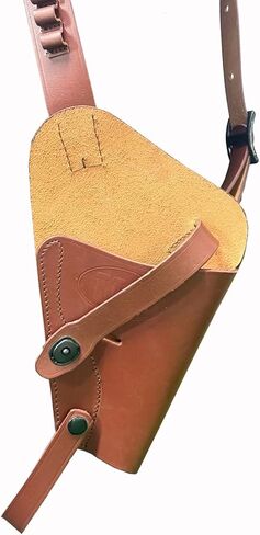 M3 Victory Revolver Premium Brown Leather Tanker Shoulder Holster with .38 Shell Loops US WWII in Saudi Arabia