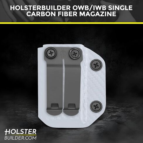 Ambidextrous IWB/OWB Carbon Fiber Magazine Holster - Select Your Firearm Model - Available for Glock, Sig Sauer, Springfield, Taurus, Ruger & More - Adjustable Mag Carrier - Made in USA in Kuwait