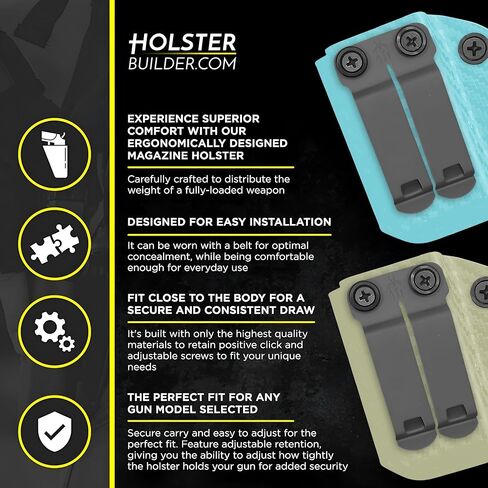 Ambidextrous IWB/OWB Carbon Fiber Magazine Holster - Select Your Firearm Model - Available for Glock, Sig Sauer, Springfield, Taurus, Ruger & More - Adjustable Mag Carrier - Made in USA in Kuwait