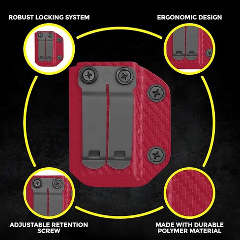 Ambidextrous IWB/OWB Carbon Fiber Magazine Holster - Select Your Firearm Model - Available for Glock, Sig Sauer, Springfield, Taurus, Ruger & More - Adjustable Mag Carrier - Made in USA in Kuwait