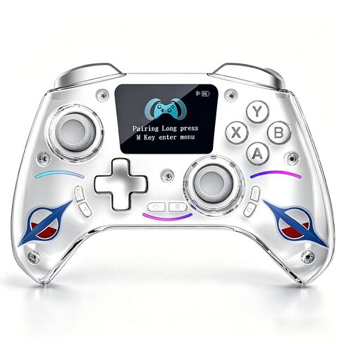 Morostron Wireless Controller for PC and Steam Games, Switch/Switch 2/iOS/Android Compatible, Interactive Screen, Hall Sticks, RGB, 800mAh, Black in Kuwait