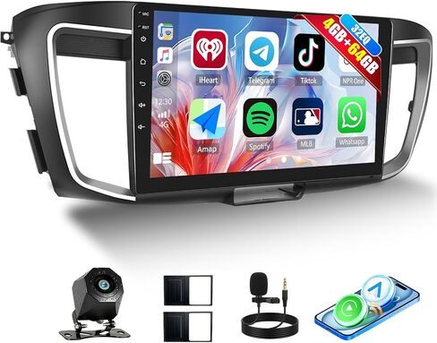 4G+64G Car Radio for Honda Accord 2013-2016 (Without OEM Screen) with Wireless CarPlay Android Auto Android 15 Car Stereo with 10" 1280 * 720 Touchscreen, Bluetooth 5.0, 32EQ, GPS, Backup Camera in Kuwait