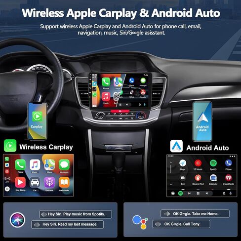4G+64G Car Radio for Honda Accord 2013-2016 (Without OEM Screen) with Wireless CarPlay Android Auto Android 15 Car Stereo with 10" 1280 * 720 Touchscreen, Bluetooth 5.0, 32EQ, GPS, Backup Camera in Kuwait