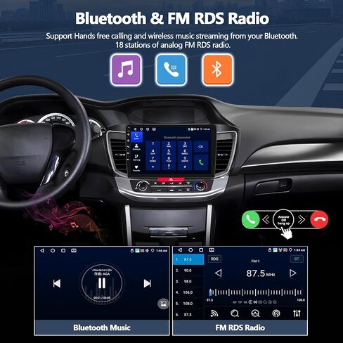 4G+64G Car Radio for Honda Accord 2013-2016 (Without OEM Screen) with Wireless CarPlay Android Auto Android 15 Car Stereo with 10" 1280 * 720 Touchscreen, Bluetooth 5.0, 32EQ, GPS, Backup Camera in Kuwait