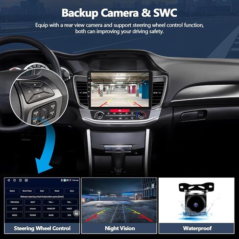 4G+64G Car Radio for Honda Accord 2013-2016 (Without OEM Screen) with Wireless CarPlay Android Auto Android 15 Car Stereo with 10" 1280 * 720 Touchscreen, Bluetooth 5.0, 32EQ, GPS, Backup Camera in Kuwait
