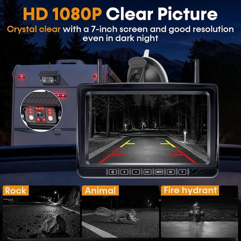 HD 1080P RV Backup Camera Magnetic: Clear Picture, Wireless Connection in Kuwait