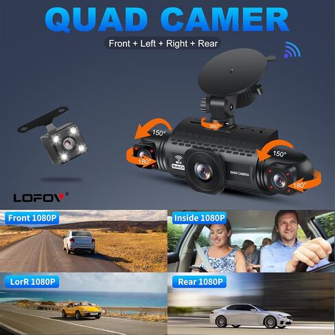 4 Channel Dash Cam 360° View 5G WiFi & APP Control in Kuwait