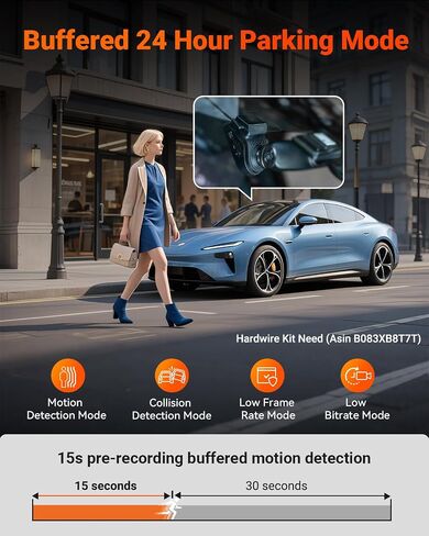 Vantrue S1 Pro AI Dash Cam Front and Rear, Dual 1440P Dash Camera w/2.7K, STARVIS 2, HDR Night Vision, 5G WiFi, 60FPS, GPS, Voice Control,24/7 Parking Mode, Support 512GB Max (Renewed) in Kuwait