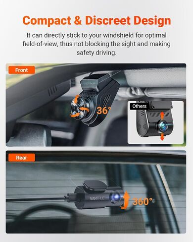 Vantrue S1 Pro AI Dash Cam Front and Rear, Dual 1440P Dash Camera w/2.7K, STARVIS 2, HDR Night Vision, 5G WiFi, 60FPS, GPS, Voice Control,24/7 Parking Mode, Support 512GB Max (Renewed) in Kuwait