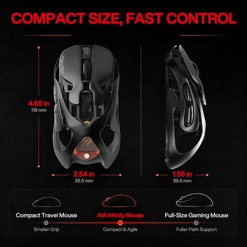 AM Infinity 49g Ultra Lightweight Wireless Gaming Mouse with PAW3950 Sensor in Kuwait