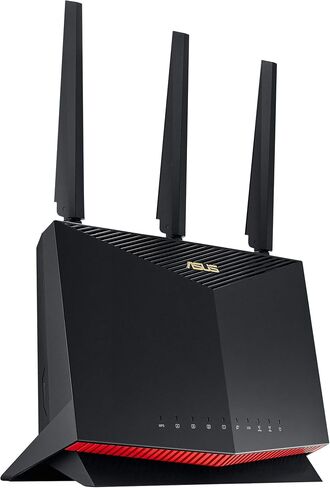 ASUS RT-AX86U Pro (AX5700) Dual Band WiFi 6 Extendable Gaming Router, 2.5G Port, Mobile Game Mode, Port Forwarding, Subscription-Free Network Security, VPN, AiMesh Compatible (Renewed), BLACK in Kuwait