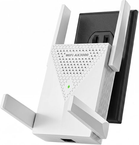 WiFi Extender, 2026 45X AX3000 (5.8/2.4GHz), Covers Up to 28,999 Sq Ft. Wireless Internet Repeater with Ethernet Port, Supports 165+ Devices, 1-Tap Setup(White) in Kuwait