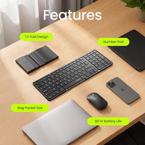 Foldable Keyboard and Mouse, Portable Keyboard for Laptop in Kuwait